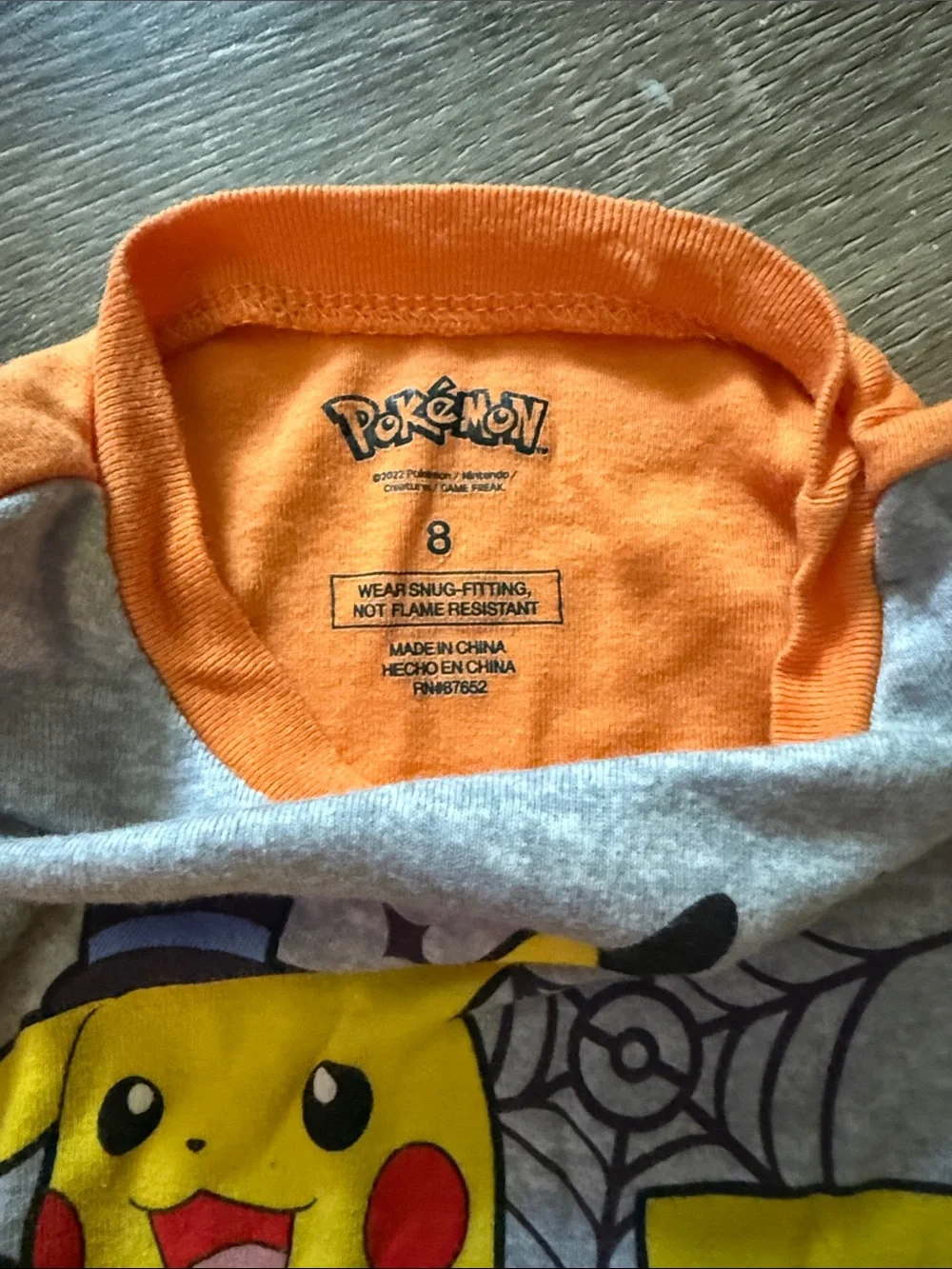 Pokemon Pikachu Gray & Orange Halloween Sleep Set